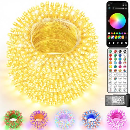 Smart Color Changing Christmas Lights App & Remote Control, 164Ft 500 LED
