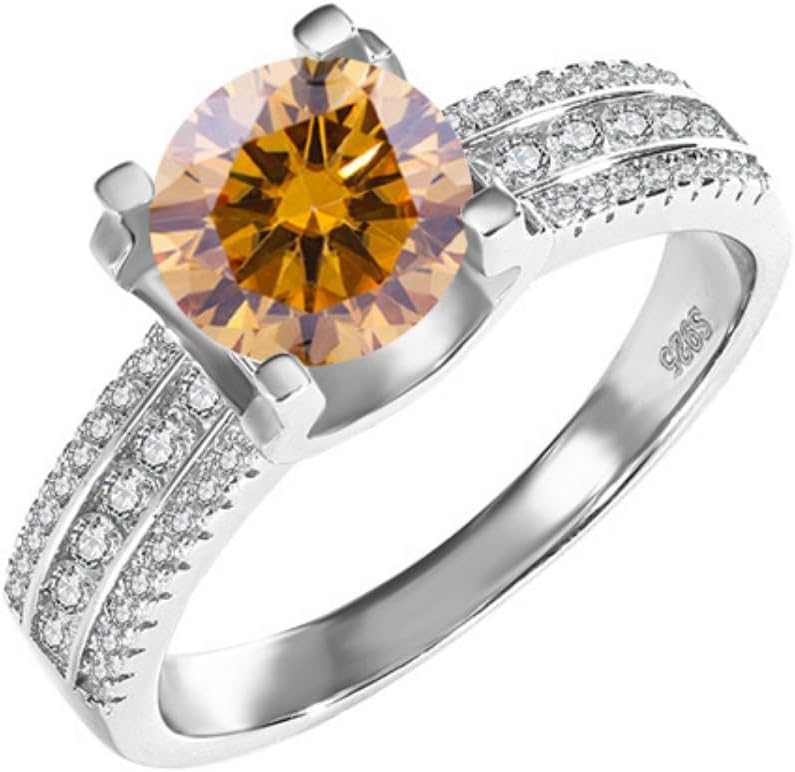 Bagues de fiançailles en moissanite 2 carats argent S925 le cadeau d'anniversaire