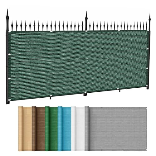 Brise Vue Balcon Pare-Vue Brise 150 x 220 cm Protection de La Vie Privée Blocage des UV Filet de Clôture Paravent de Balcon avec Attaches de Câble pour Balcon Jardin Patio, Vert Foncé