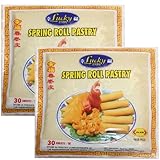 LUKY Spring Roll Pastry Sheets – Thin, Flexible, Easy to Fill | Ideal for Homemade Spring Rolls & Snacks | 30 Sheets – Net Weight 500 g,2 PACKS