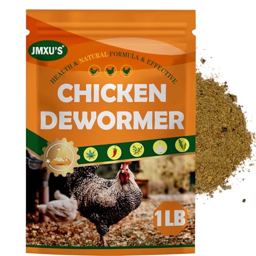 Jmxu's Chicken Dewormer Powder, Natural Formula Poultry Dewormer, Chicken Dewormer Powder for Laying Hens, Poultry Medicine Supplies to Relieve and Prevent Worms, 1 LB