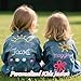 UIDMEN Personalized Kids Denim Jacket with Names, Custom Long Sleeve Denim Jacket for Girls Toddlers,Back to School Outfits, Gift for Granddaughter, 1-8 Year Old Girl Boy Birthday Christmas Gifts