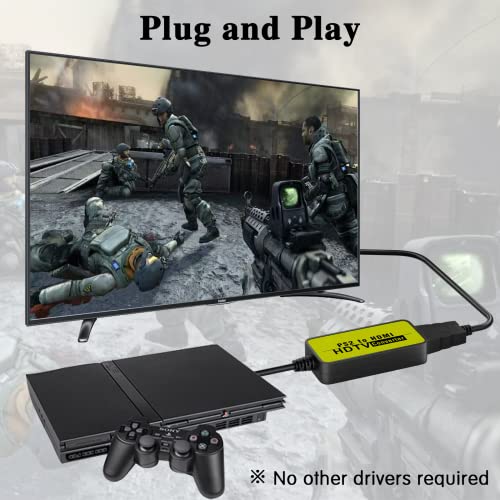 Hisewen Ps2 Hdmi Adapter, Ps2 Hdmi Cable For Sony Playstation 2 Slimline With Hd Link Cable ( Support Y Cb/Pb Cr/Pr Signal Output) #TOP3