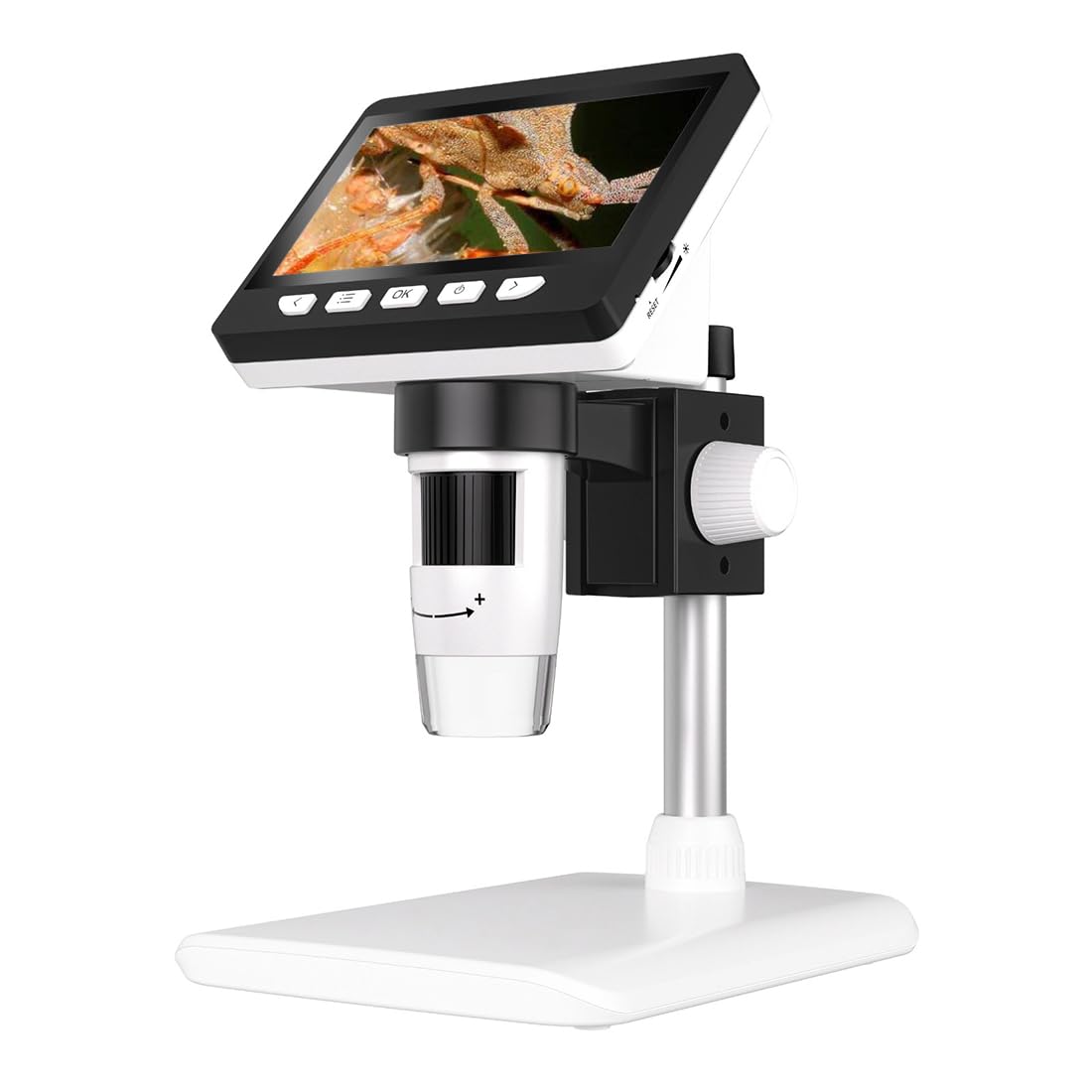 Digital HD Microscope with 4.3 inches Colour Screen | 50-1000x adjustable Magnification | USB Connection with Laptop, PC | Built-in MicroSD card slot (32GB) | 2000 mAh rechargeable battery