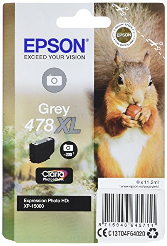 Encre Epson 478XL gris écureuil pour des tirages photo grand format d'une netteté absolue