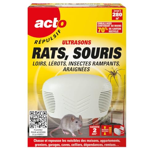 RETRO | RÉPULSIF ULTRASONS RATS, SOURIS, LOIRS,LÉROTS, INSECTES RAMPANTS, ARAIGNÉES