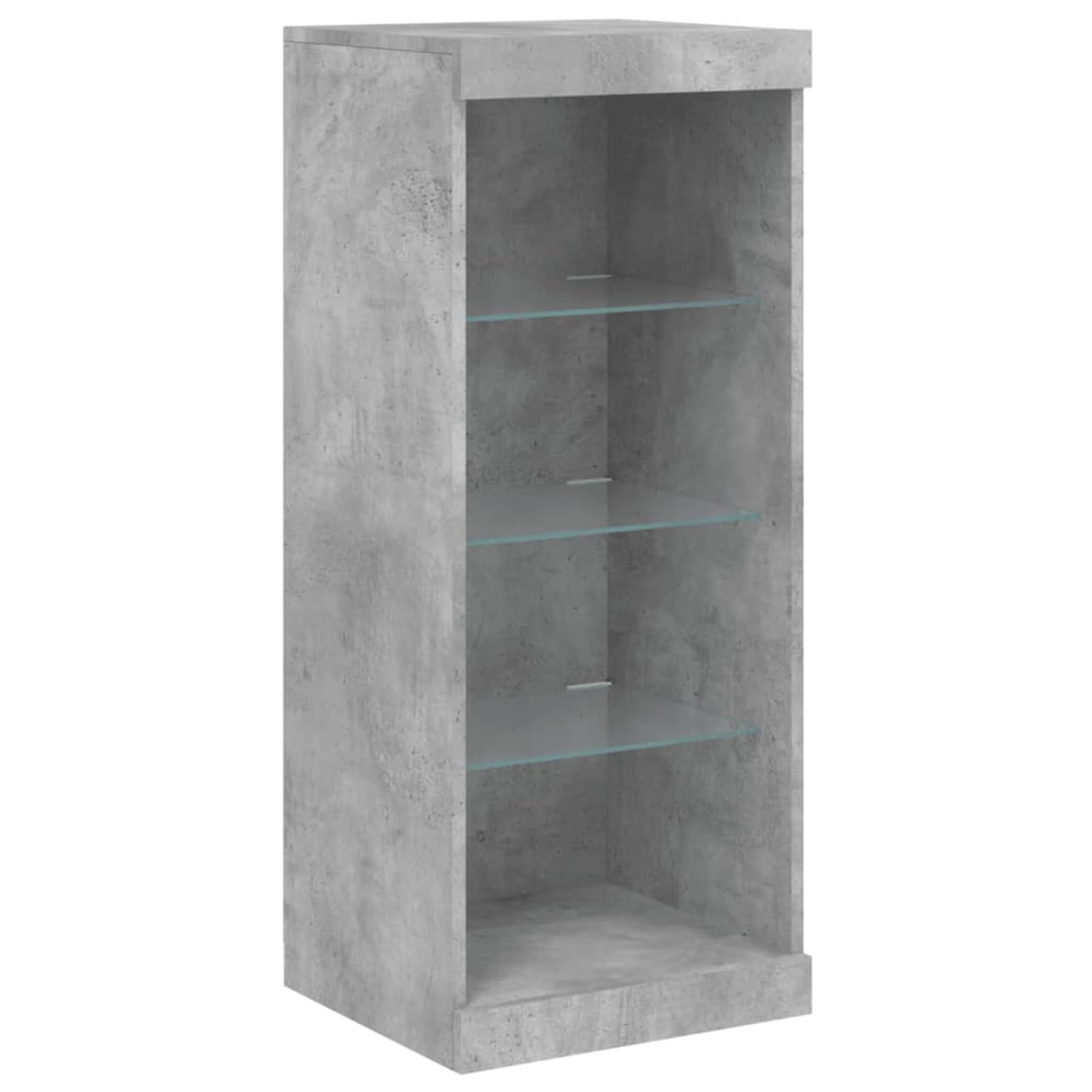 Homgoday Buffet avec lumières LED Gris béton 41 x 37 x 100 cm Armoire latérale Armoire de rangement pour salle à manger, salon, couloir et cuisine, mobilier de bureau à domicile