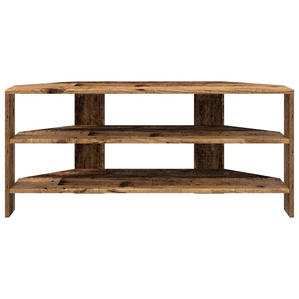 Mobile angolare per TV angolare in legno anticato, 102 x 40,5 x 45 cm, con spazio e scaffale, per soggiorno, camera da letto, gaming, home theater, moderna console multimediale bassa con