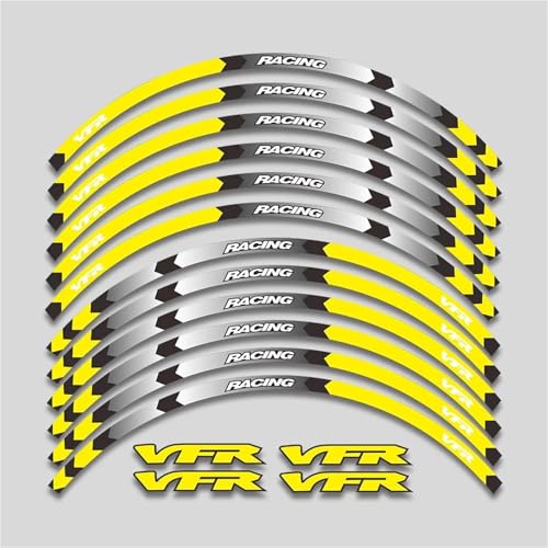 Stickers Jante Moto Autocollants pour Jantes De Moto pour VFR750 VFR800 VFR 750 800 : Bandes Réfléchissantes Décoratives pour Et Moyeux Imperméable Roues...