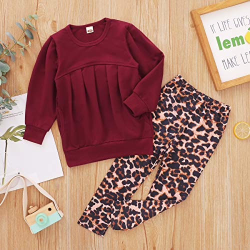 Image of CM C&M WODRO Toddler Girls Clothes Winter Warm Long Sleeve Tops+Long Pants Set