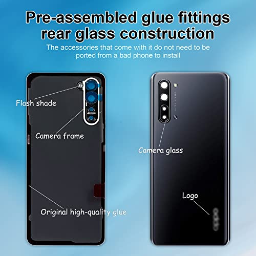 Eonpam Back Cover Glass for Oppo Find X2 Lite Rear Glass Replacement with Camera Lens + Repair Kit Genuine Rear Housing (White) - Image 3