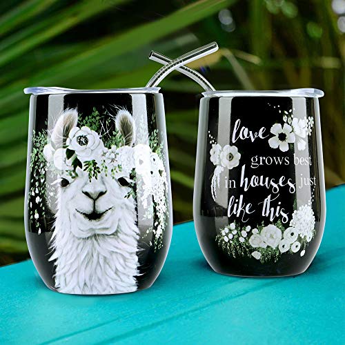NymphFable 12oz Alpaca Taza Termica Cafe Para Llevar Taza Termo Acero Inoxidable Taza Personalizada - Imagen 4