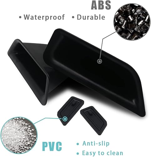 Miniatura 4 de BestEvMod Rivian R1T R1S - Caja de almacenamiento para puerta delantera, organizador de manijas de puerta interior, juego de 2 con ribete de PVC