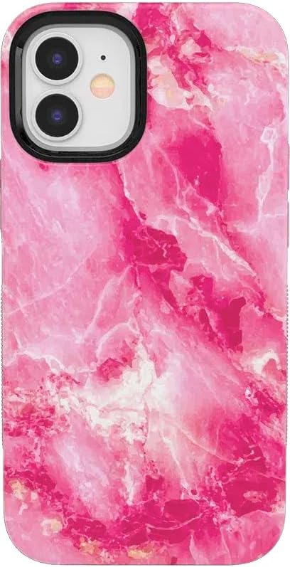 Casely iPhone 12/12 Pro Case | Pretty in Pink | Hot Pink Marble | Bold Protective Design