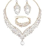 chaoyite Women's Statement Necklace Earrings Link...