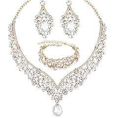 white crystal-gold tone