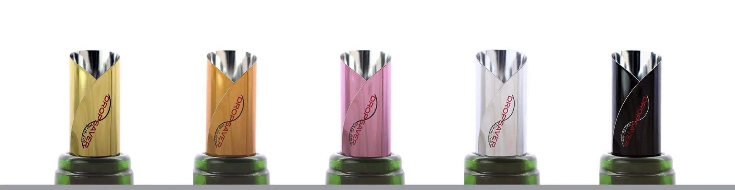 Vertedor de vino con plaquitas – Boquilla antigoteo para vino y champán – Reutilizable de película PET – Fabricado en Alemania – también como regalo de vino Gold 5