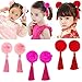 Baby Girls Chinese Style Hairy Furry Balls Bows Tassels Hair Clips Barrettes for Kids Festival