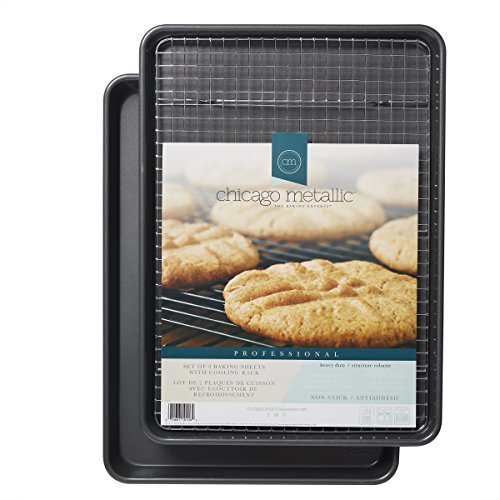 Chicago Metallic Professional Non-Stick Cookie/Jelly-Roll Pan Set With Cooling Rack, 17-Inch-By-12.25-Inch #TOP5