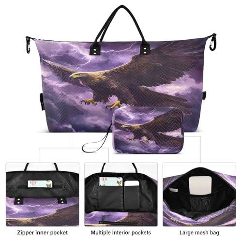 Bird Cloud Large Travel Duffle Bag Weekender Overnight Bags Gym Yoga Bag for Women Men with Toiletry Bag2