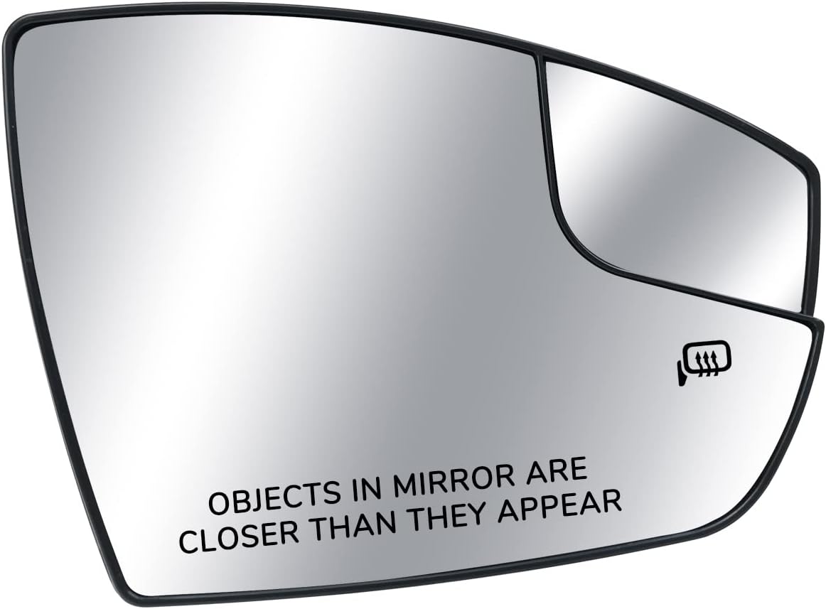 Right Passenger Side Heated Mirror Glass Replacement Fit for Ford Escape 2013-2016 C-Max 2013-2018 Replace CJ5Z17K707A, Side View Heated Convex Mirror with Rear Holder