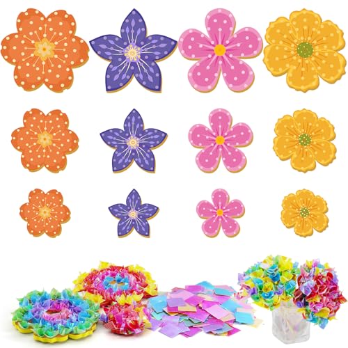 Museluxe FLOWER1 Art & Craft Activity For Kids - Flower Bouquet Poking Art Craft Kits For Kids Activities,Fabric Art Frenzy,Puncture Painting Diy Gifts cover