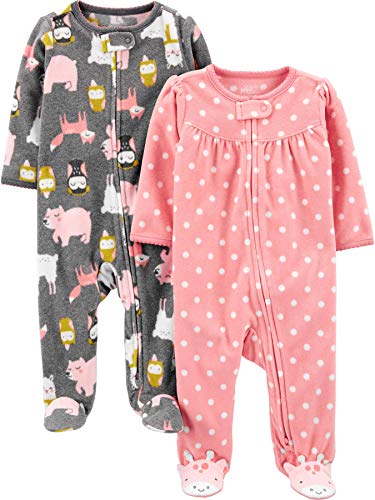 Image of Simple Joys by Carter's Baby Girls' Fleece Footed Sleep and Play, Pack of 2