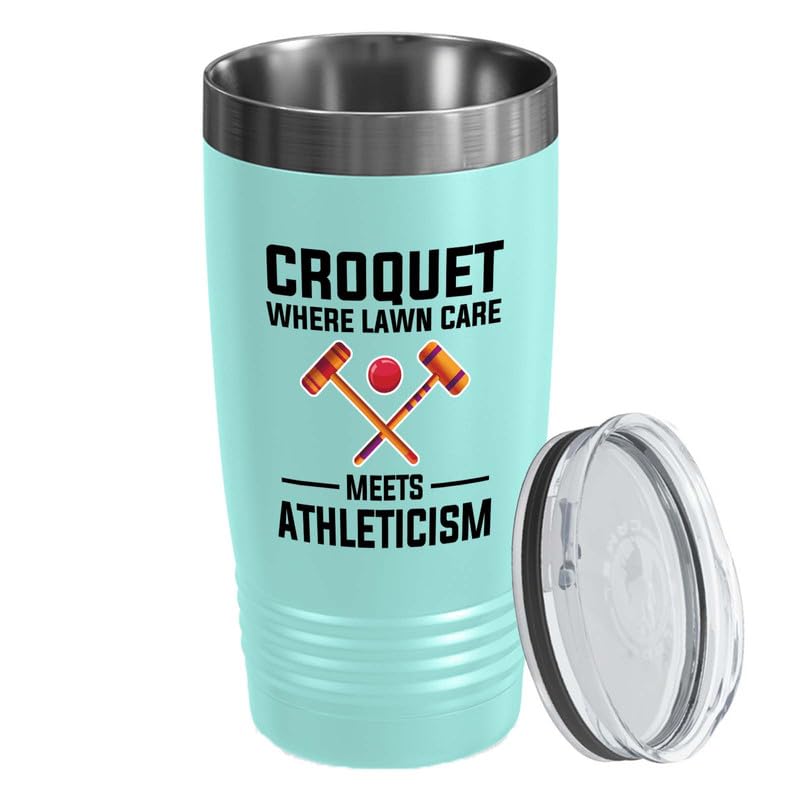 Croquet Pink Edition Viking Tumbler 20oz - Croquet: where lawn - Tennis Racquetball Outdoor Game Netball Softball For Sport Lover