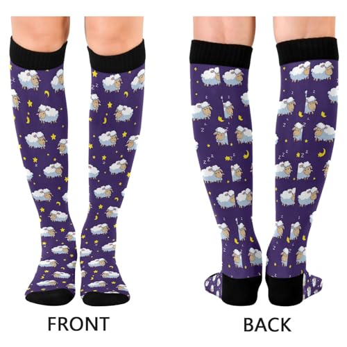 Image of SHJI Compression Socks for Women Sock Men Knee High Stockings for Running Athletic Hiking Cycling