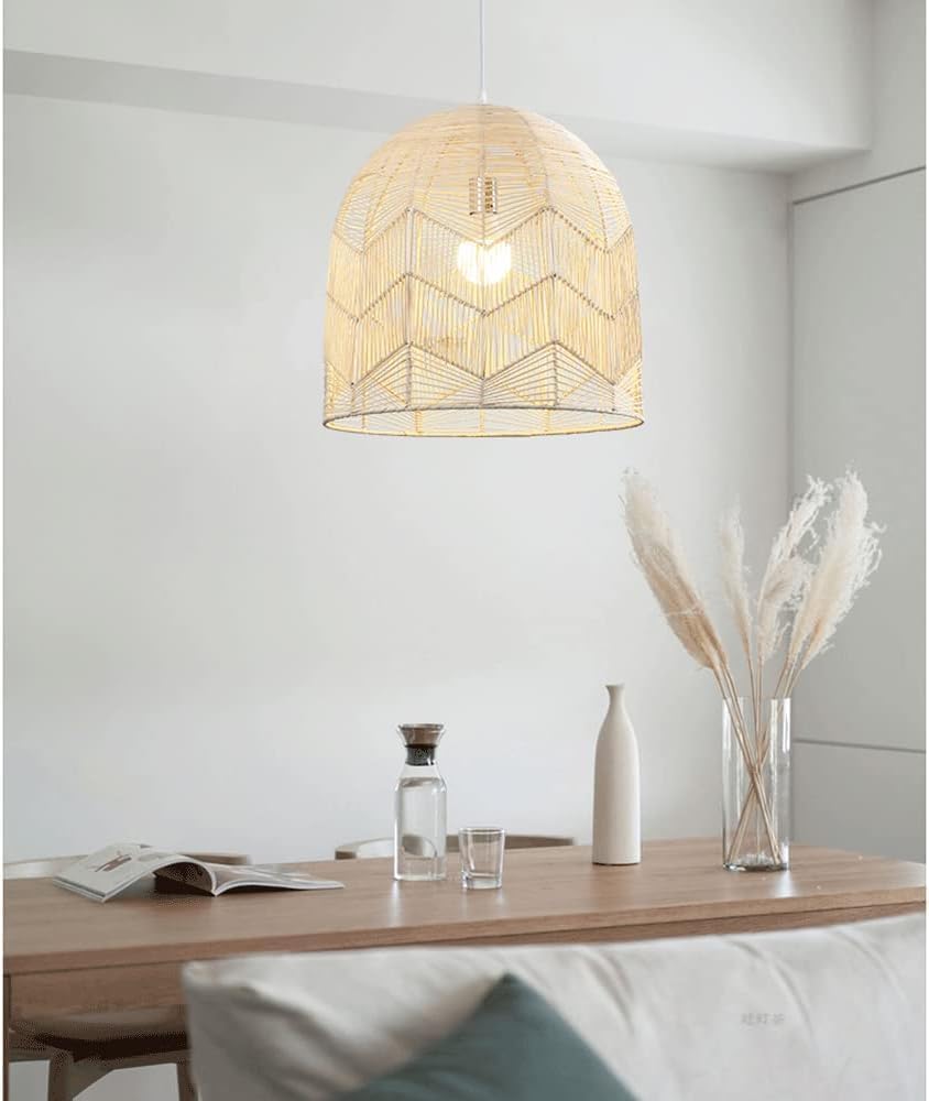 LYMSXAZOU China Rustic Rattan Chandelier Farmhouse Light Fixtures