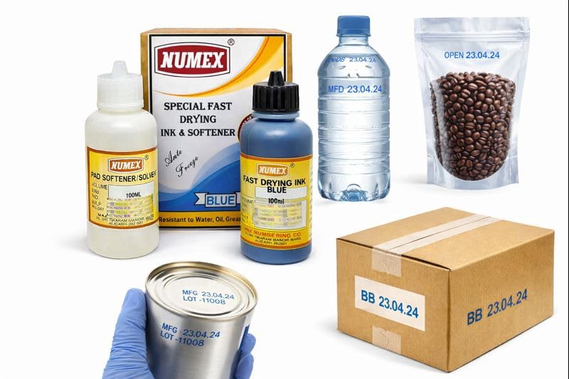 Image of NUMEX Blue Batch Printing Solution (100 ML) | Fast Drying & Permanent Marking | Ink + Softener Combo | AI Tested | Industrial Grade
