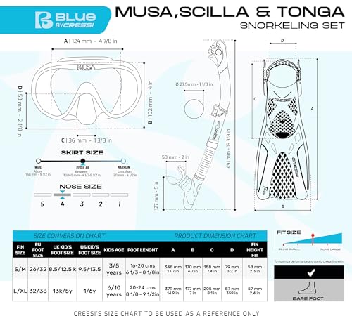 Cressi Explorer Set de Snorkel - Ligero y Fácil de Usar - Máscara, Tubo y Aletas Tonga - Diseñado en Italia por Cressi miniatura 4