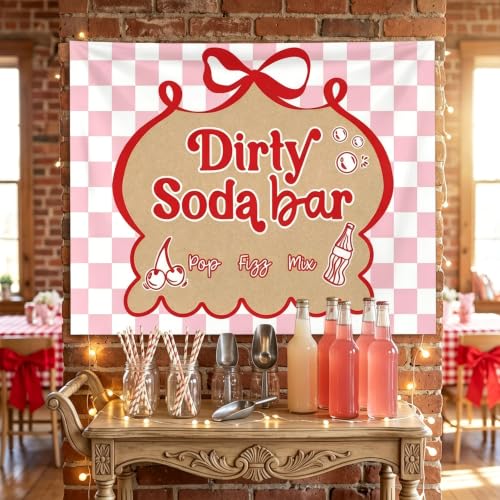LaVenty Dirty Soda Bar Banner Backdrop Dirty Soda Sign Party Decorations