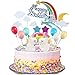 23 Pezzi Unicorno Cake Topper Kit Decorazione Torta Unicorno Nuvola Arcobaleno Palloncino Buon Compleanno Banner Decorazione Torta per Ragazzo Ragazza Compleanno del Capretto