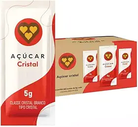 Açúcar Sachê Cristal 3 Corações 5g Caixa Com 400 Unidades
