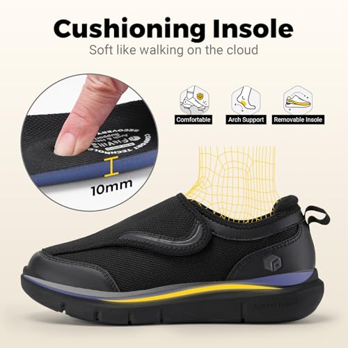 FitVille Diabetic Shoes for Men Wide Width for Swollen Feet, Extra Wide Shoes for Men with Fully Adjustable Straps3