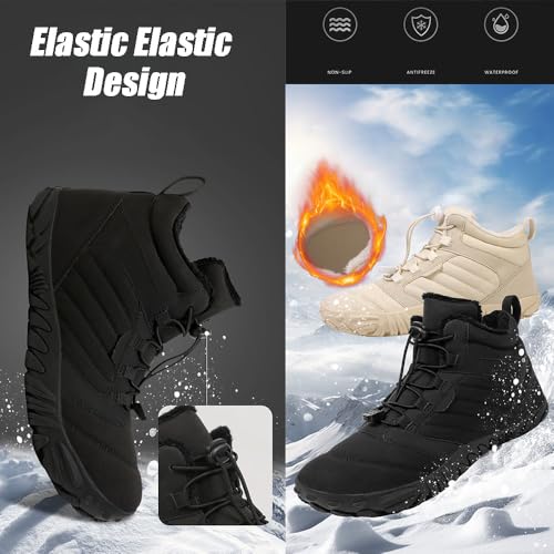 Winter Barefoot Shoes Women, Hike Winter Barefoot Footwear Men, Non-Slip & Waterproof Barefoot Boots Walking3