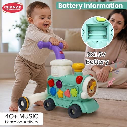 Image of Aditi Toys Mini Tiny Train Baby Walker - Ride-On Train for Kids 9+ Months, Musical Toy with Push & Pull Handle, Multi Activity Learning Walker with Gears, Animal Sounds, Sensory Play for Boys & Girls