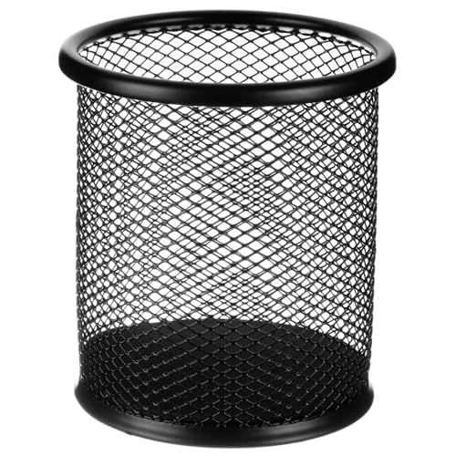 M&G Mesh Pen Holder 1 Pack, Pencil Cup Holder for Desk, Black Mesh Pencil Cup Holder, Make Up Brush Pencil Holders, Metal Desk Pen Organizer for Office School Women Men