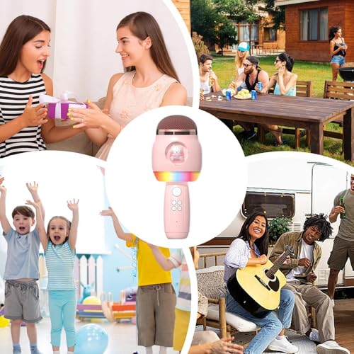 Microphones sans fil pour karaoké avec lumières LED intégrées