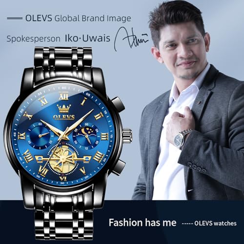Image of OLEVS Men's Analog Watch Multi Color Business Stainless Steel Waterproof Luminous Quartz Watch Luxury Leisure Date Simulation Original Bowl Watch