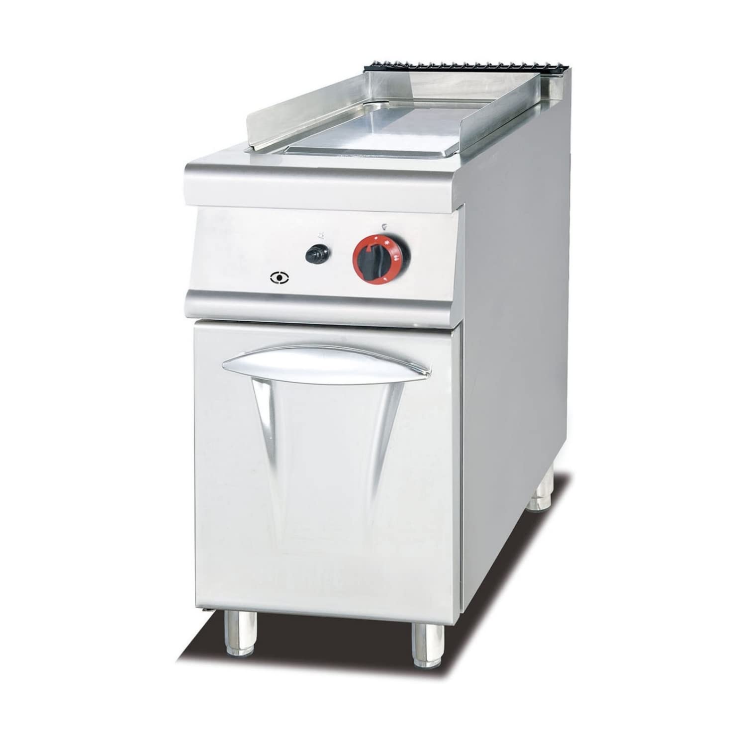 Ristoattrezzature Fry Top Griglia a Gas su Mobile - Acciaio Inox - Piastra liscia S/70-400x730x970h mm