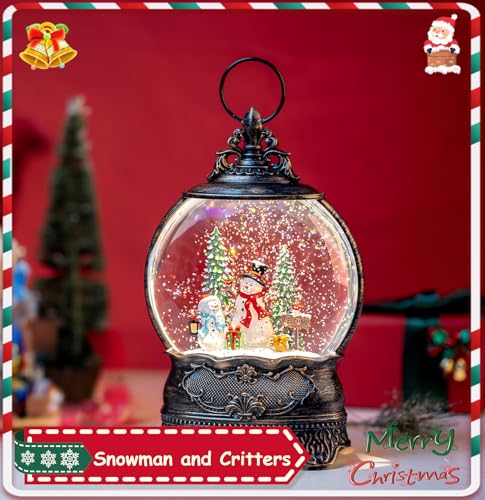 Kirschblüte SD-2024 12.1 Inch Christmas Snow Globe Lights, Snowmen & Animals In The Forest Lighted Water Lights thumb #6