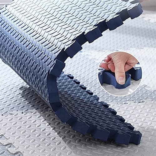 Image of Puzzle Flooring || Kids Interlocking Play mat || Baby Play Mat || Play mats for Kids || 12 MM Thick (16 Tiles - 64 Square Feet, Blue Yellow)