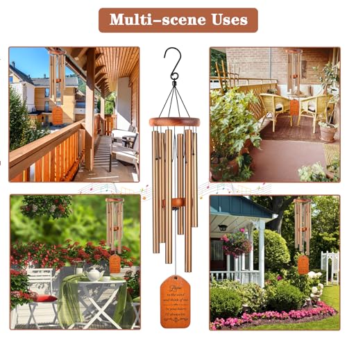 Image of Soopau Memorial Gifts, 30 inch Wooden Sympathy Wind Chimes for Loss of Loved One, Memorial /Bereavement /Condolence /Funeral Gifts for a Loved One Mother Father Miscarriage