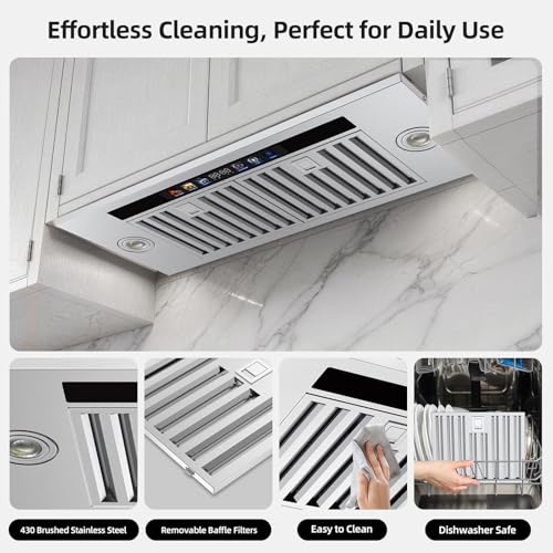 Image of Range Hood Insert 30 inch, 900 CFM Stainless Steel Kitchen Hood