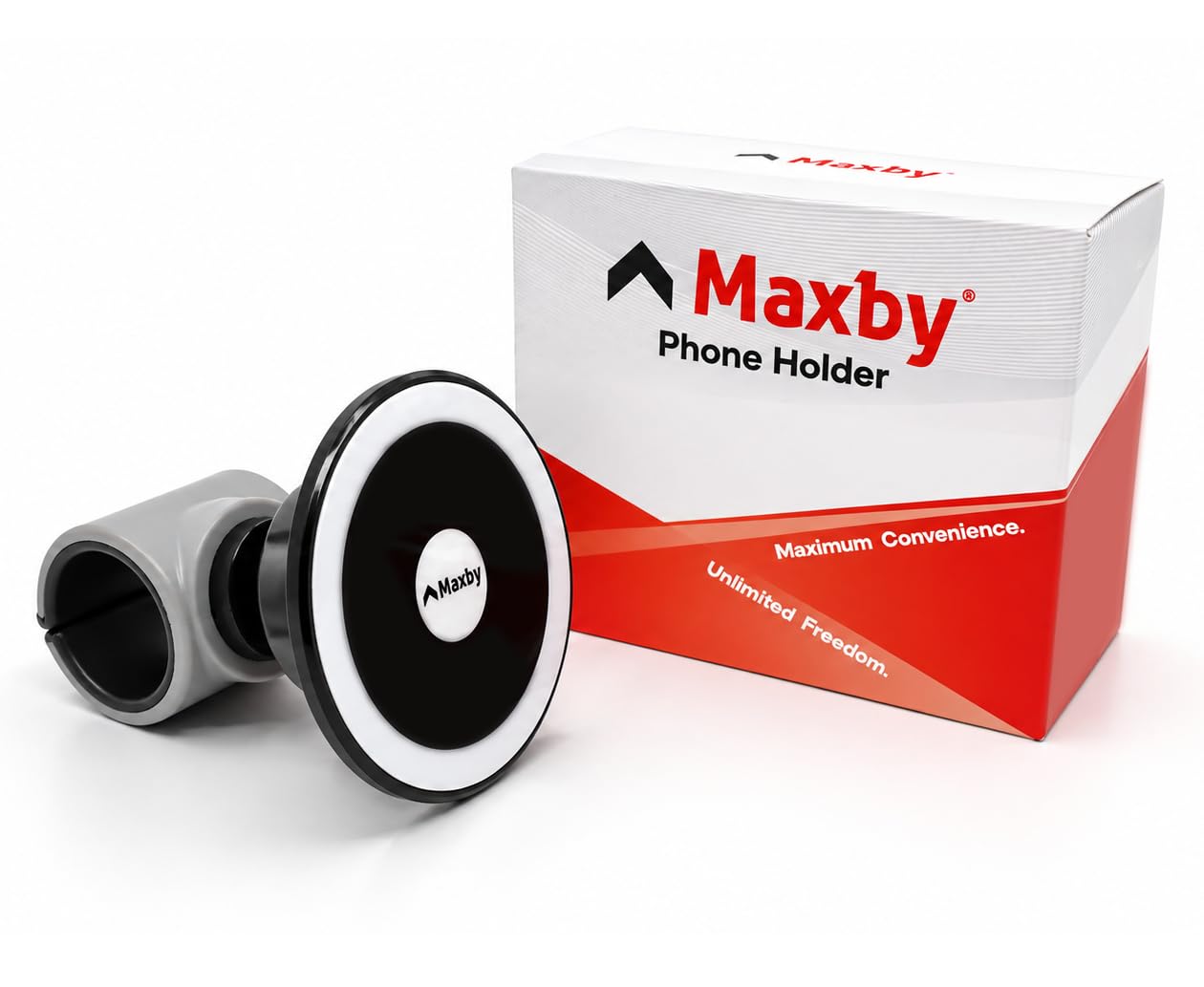 Soporte magnético para iPhone para manillares. Compatible con MagSafe. Ideal para carriola, Bicicleta estacionaria, Carrito de Compras, Carrito de Empuje.