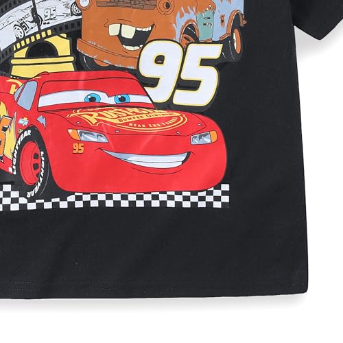 Image of Disney Cars Boys Short Sleeve T-Shirt and Shorts Set for Toddler Little to Big Kids