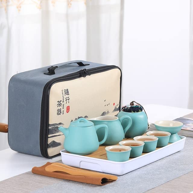 Przenośny ceramiczny zestaw do herbaty chińska herbata kung fu czajniczek podróżny na zewnątrz herbata filiżanka do herbaty z torbą kubek do herbaty ceremonia herbaty kubki na prezent