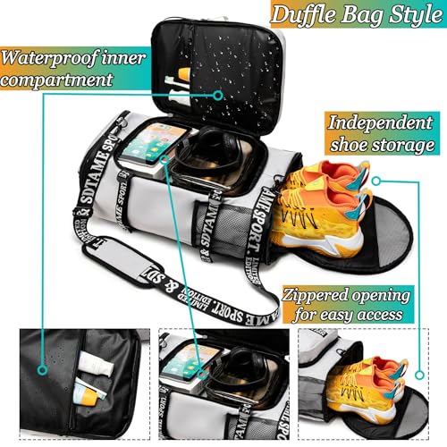 Image of SDTAME Gym Duffel Backpack with Shoe Pocket & Laptop Sleeve